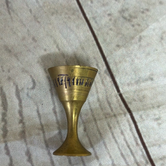 6 Pc Set Brass Teapot coffee pot Goblets Brass Intricate Etched Mini Doll - Picture 3 of 14